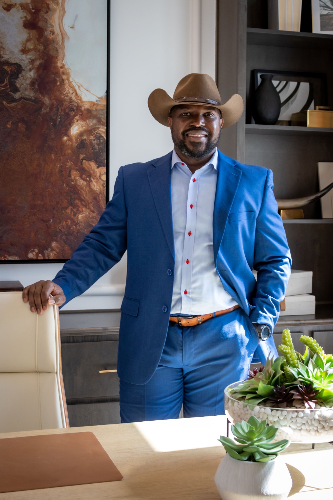 Sheldon Brown, Realtor and President of Alamo REIA, in his San Antonio office